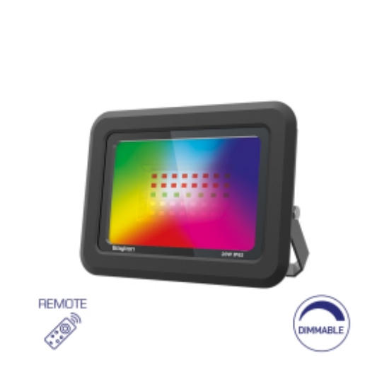 Imagine Proiector LED SF Braytron 30W SMD RGB cu telecomandă IP65 negru