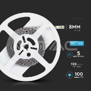 Imagine Bandă LED V-TAC 12V 3528 120LED/8W/M IP20 4500K 5M Rola