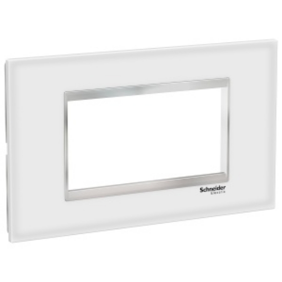 Imagine Rama ornament Schneider Easy Styl 4 module Sticla Alb/Negru