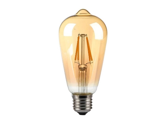Imagine Bec LED ST64 E27 4W cu filament 2200K model Edison