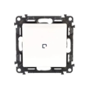 Imagine Intrerupator cap-scara cu lumina de control Valena Life - 10 AX - 250 V~ - cu placa - alb