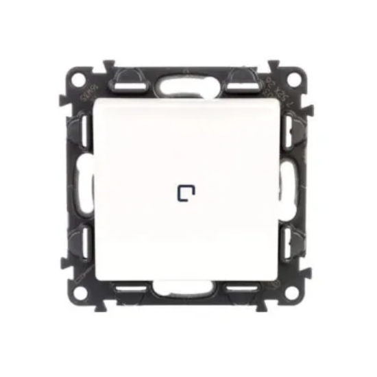 Imagine Intrerupator cap-scara cu lumina de control Valena Life - 10 AX - 250 V~ - cu placa - alb