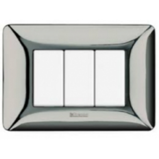 Imagine Placă Bticino Matix 3 module, culoare iron