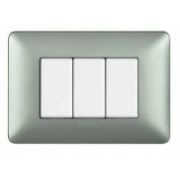 Imagine Placă Bticino Matix 3 module, culoare iron