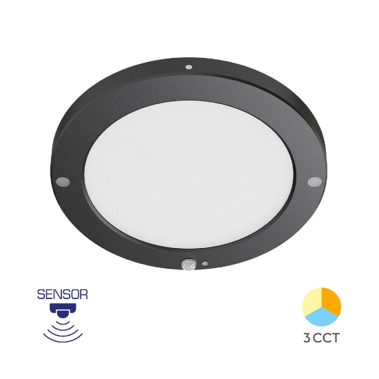Imagine Corp LED cu senzor PT/ST 20W 3in1 rotund IP20 negru