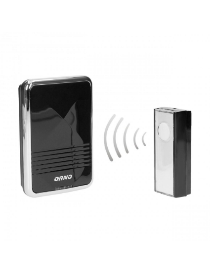 Imagine Sonerie wireless ORNO CALYPSO II DC OR-DB-QS-158, 2 x AA, 300 m, 36 tonuri, 3 moduri de semnalizare, IP44, negru