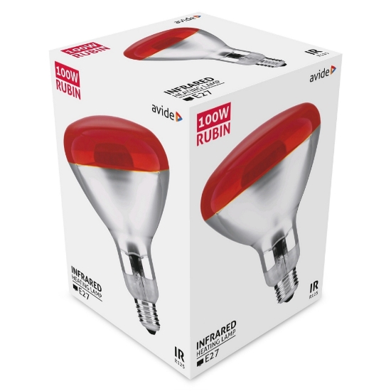 Imagine Bec Infraroșu Avide Rubin E27 100W Roșu