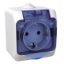 Imagine Priză simplă cu capac albastru, IP44, 16A, Cedar Plus