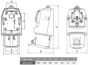Imagine Priză industrială combinată SEZ cod IZVZ 3253/S 5 x 32A & Schuko 400 V