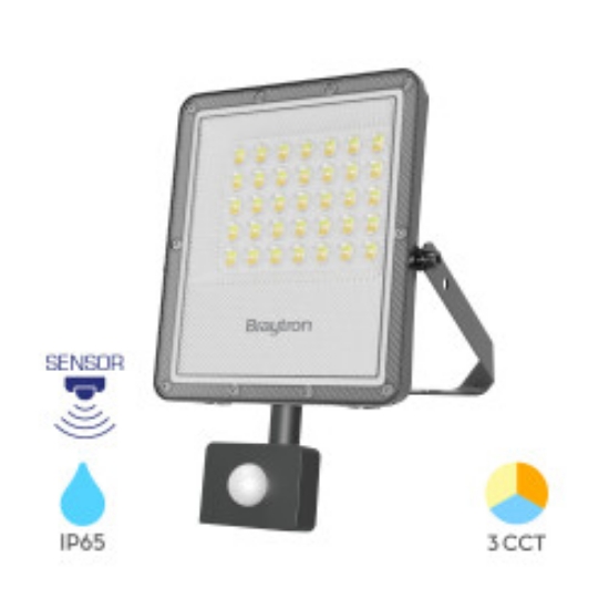 Imagine Proiector LED PF 50W 3IN1 cu Senzor 5500LM cu Lentilă 90° IP65 Gri