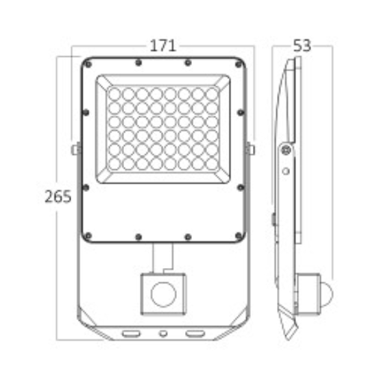 Imagine Proiector LED PF 50W 3IN1 cu Senzor 5500LM cu Lentilă 90° IP65 Gri