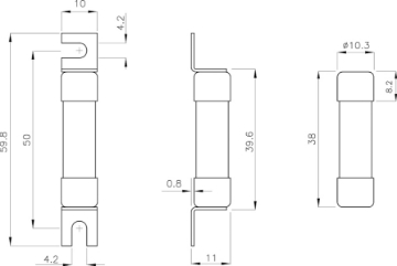 Arată detalii pentru Siguranță fuzibilă CH10x38 gPV 13A/1000V DC Imagine Siguranță fuzibilă CH10x38 gPV 13A/1000V DC