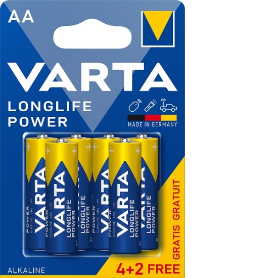 Imagine Baterie alcalină VARTA LR06 blister 4+2 bucăți
