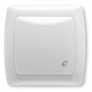 Imagine Priză simplă albă cu capac, 16A, Carmen