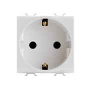 Imagine Priză Schuko modulară 2P+E 16A 2M albă Gewiss Chorus