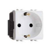 Imagine Priză Schuko modulară 2P+E 16A 2M albă Gewiss Chorus