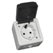 Imagine Priză simplă Schuko cu capac PT alb 22-604
