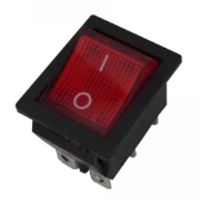 Imagine Intrerupator cu LED lat rosu 02-547