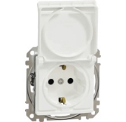 Imagine Priză simplă cu capac alb Sedna Design 2P+E