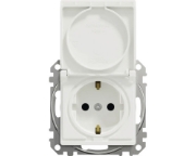 Imagine Priză simplă cu capac alb Sedna Design 2P+E