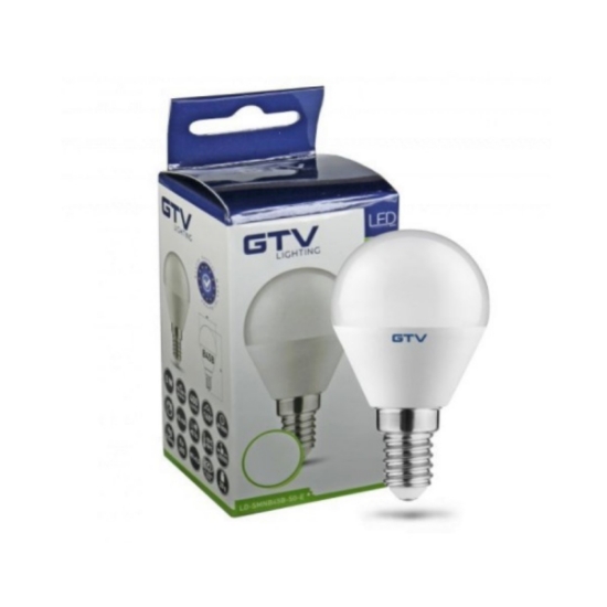 Imagine Bec LED sferic GTV G45 E14 6W, 470lm, 160°, lumină caldă 3000K