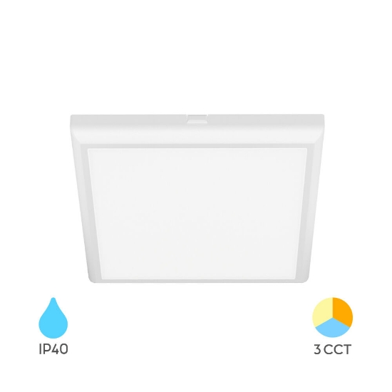 Imagine Spot LED Pătrat 20W 2000lm 3in1 Alb IP40