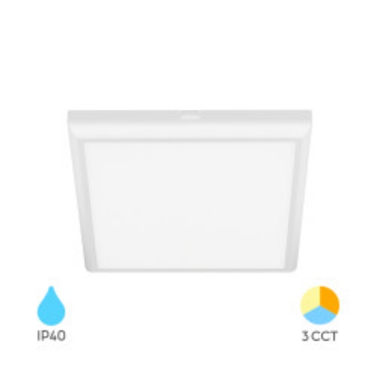 Imagine Spot LED Pătrat 20W 2000lm 3in1 Alb IP40