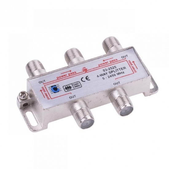 Imagine Splitter 4 căi Power Pass 5-2450 MHz Cabletech