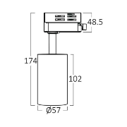 Imagine Spot LED pe șină P15, Alb, 3 în 1, 15W, 1560lm, Monofazic, Braytron