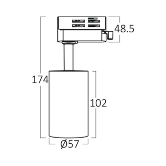 Imagine Spot LED pe șină P15, Alb, 3 în 1, 15W, 1560lm, Monofazic, Braytron