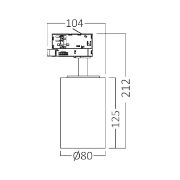Imagine Spot LED pe șină P15, Alb, 3 în 1, 15W, 1560lm, Monofazic, Braytron
