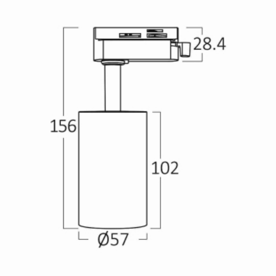 Imagine Spot LED pe șină P15, Alb, 3 în 1, 15W, 1560lm, Monofazic, Braytron