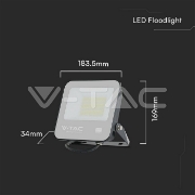 Imagine Proiector LED V-TAC 50W cu cip Samsung, lumină rece 6500K, negru, 5 ani garanție