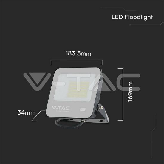 Imagine Proiector LED V-TAC 50W cu cip Samsung, lumină rece 6500K, negru, 5 ani garanție
