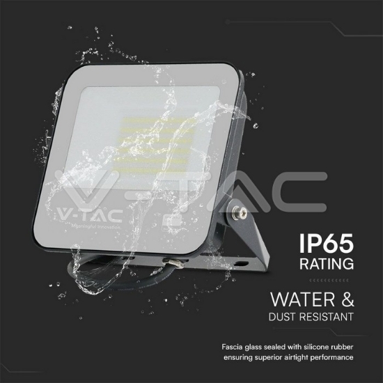 Imagine Proiector LED V-TAC 50W cu cip Samsung, lumină rece 6500K, negru, 5 ani garanție