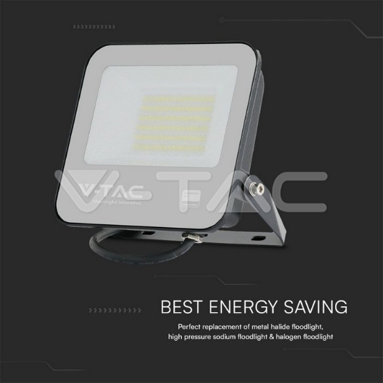 Imagine Proiector LED V-TAC 50W cu cip Samsung, lumină rece 6500K, negru, 5 ani garanție