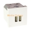 Imagine Priză dublă USB Gewiss Chorus GW10450, montaj încastrat, albă, modulară - 5V, 2.1A