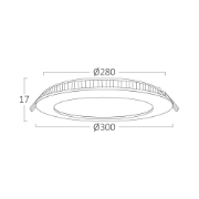 Imagine Spot LED încastrat rotund 24W 1850lm 6500K Ø300mm alb Braytron