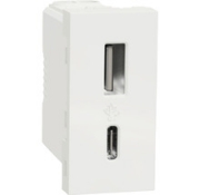 Imagine Priză USB 1M Tip A + C (15W) Unica Studio Alb