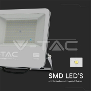 Imagine Proiector LED V-TAC Chip Samsung SMD Slim 100W Lumină Rece Negru Cablu 1m 5 Ani Garanție