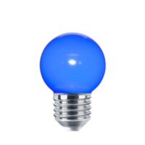 Imagine Bec LED 1W G45 E27 Albastru