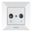 Imagine Priză TV de trecere 12dB Arkedia Panasonic Alb