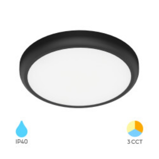 Imagine Spot LED Rotund PT 20W 2000lm 3in1 Negru F:225mm IP40