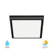 Imagine Plafonieră LED Pătrată 20W 2000lm 3in1 Negru IP40