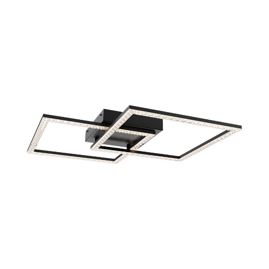 Imagine Plafonieră LED Pătrată 20W 2000lm 3in1 Negru IP40