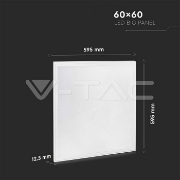 Imagine Panou LED V-TAC 40W 600x600 PMMA 120Lm/W VT-6060-6 4000K 4950lm