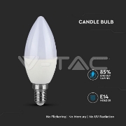 Imagine Bec LED V-TAC cu cip Samsung, formă lumânare, E14, 7W, lumină caldă