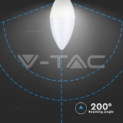 Imagine Bec LED V-TAC cu cip Samsung, formă lumânare, E14, 7W, lumină caldă