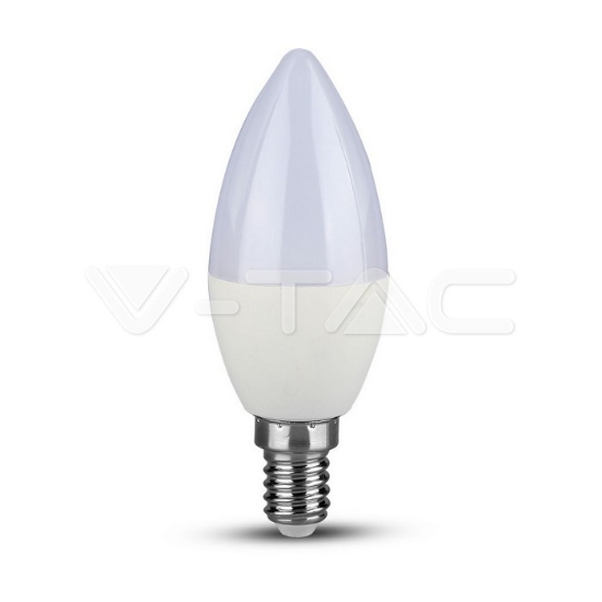Imagine Bec LED V-TAC cu cip Samsung, formă lumânare, E14, 7W, lumină caldă