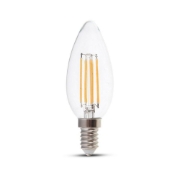 Imagine Bec LED Filament Lumanare E14 4W Lumina Calda V-TAC 214301